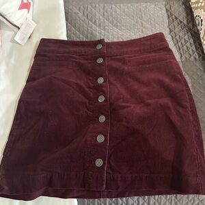Wilfred Burgundy Corduroy Mini Skirt